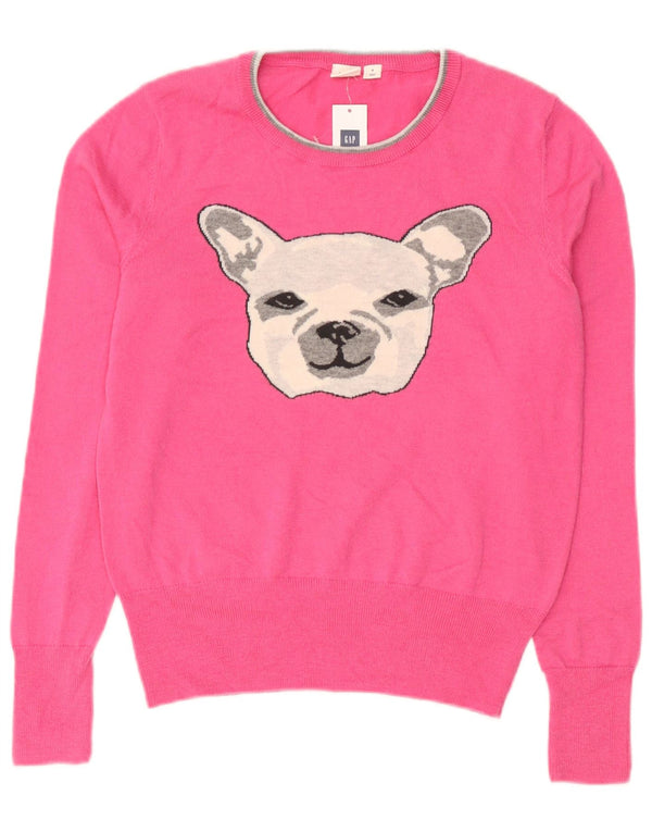 Gap Womens Boat Neck Jumper Sweater UK 10 Small Pink Nylon nyhed