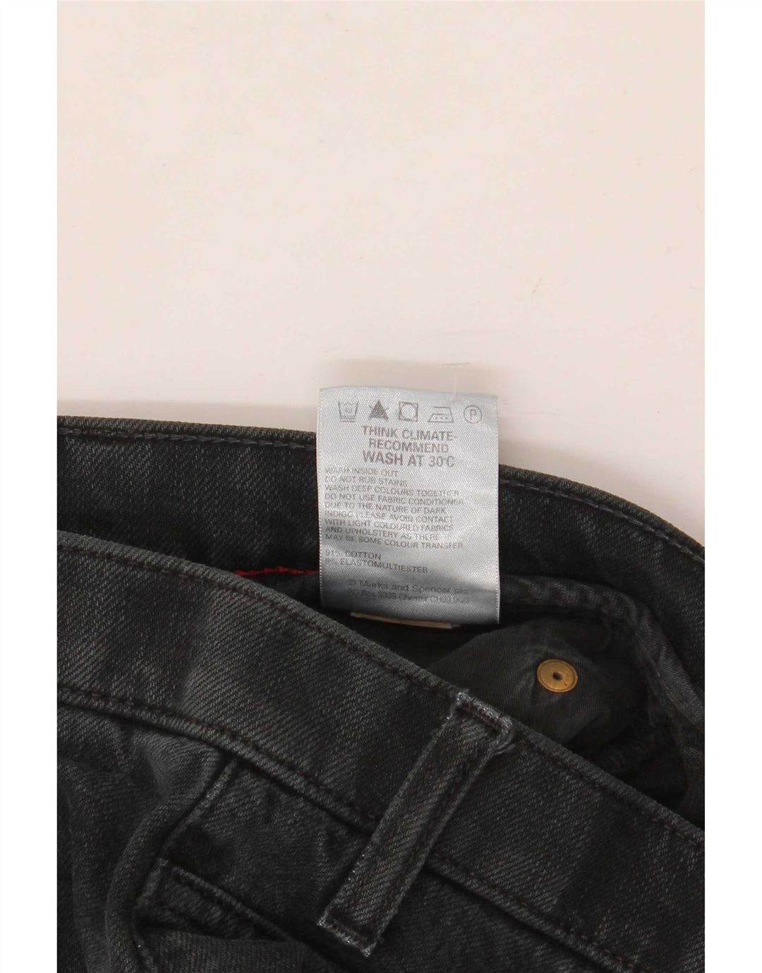 Marks & Spencer Herre Blue Harbor Straight Jeans W34 L35 Sort Bomuld