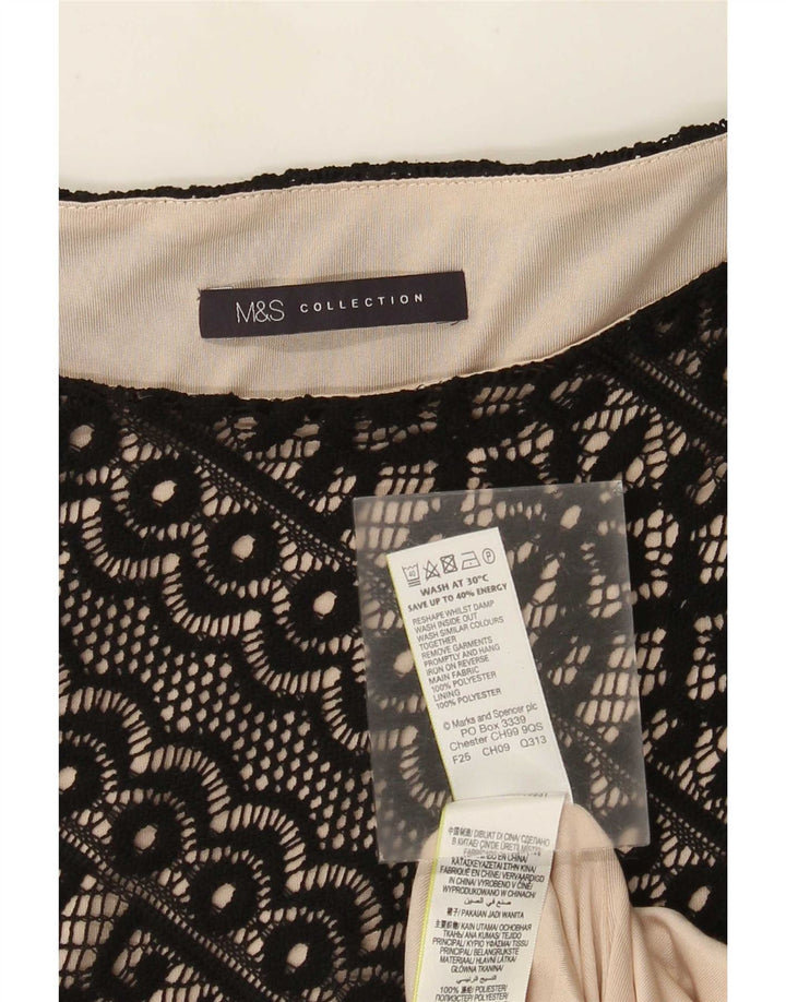Marks & Spencer Kvinders blondeskedekjole UK 12 Medium Black Floral