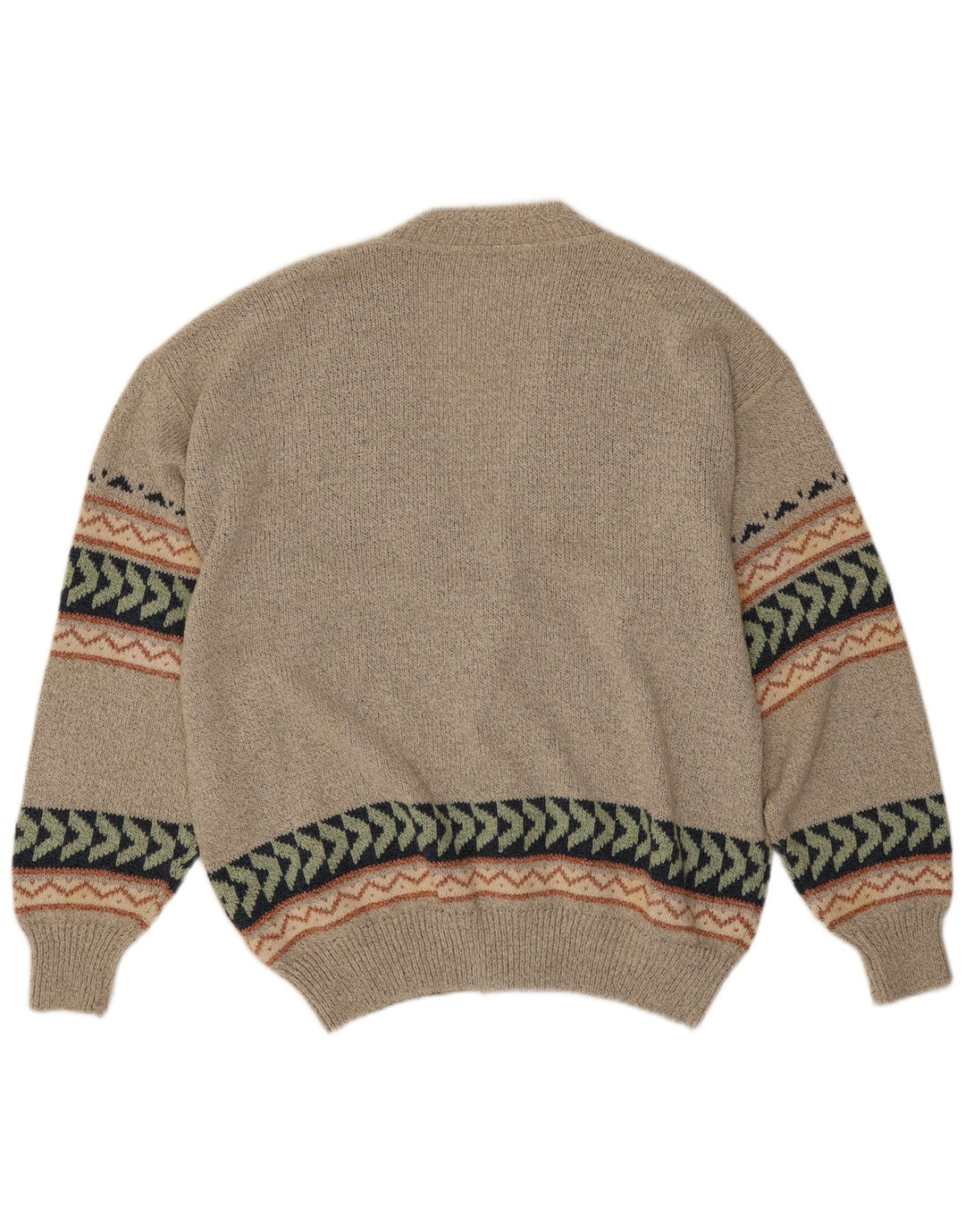 Vintage herre cardigan sweater IT 50 Medium Grå Geometrisk
