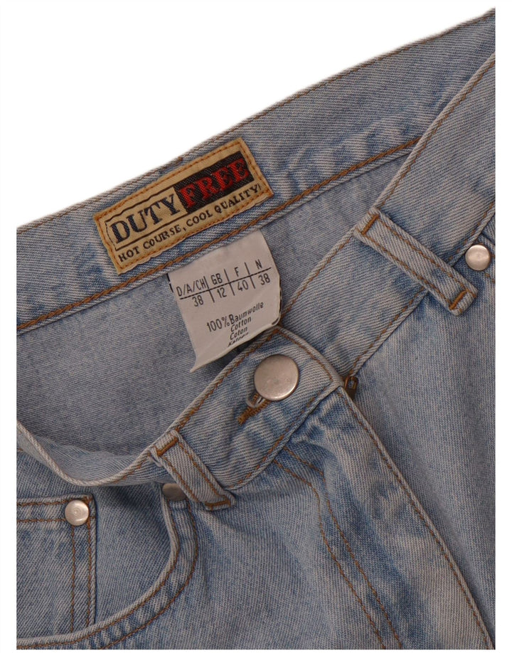 Duty Free Dame Mini Denim Nederdel UK 12 Medium W26 Blå Bomuld