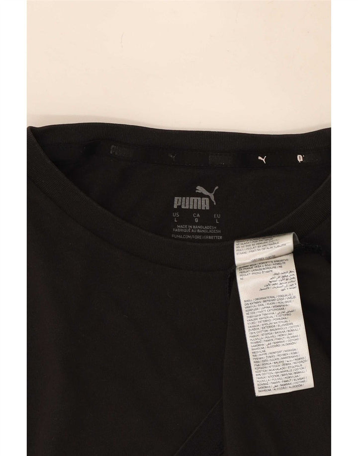 Puma Herre Grafisk T-Shirt Top Stor Sort Bomuld