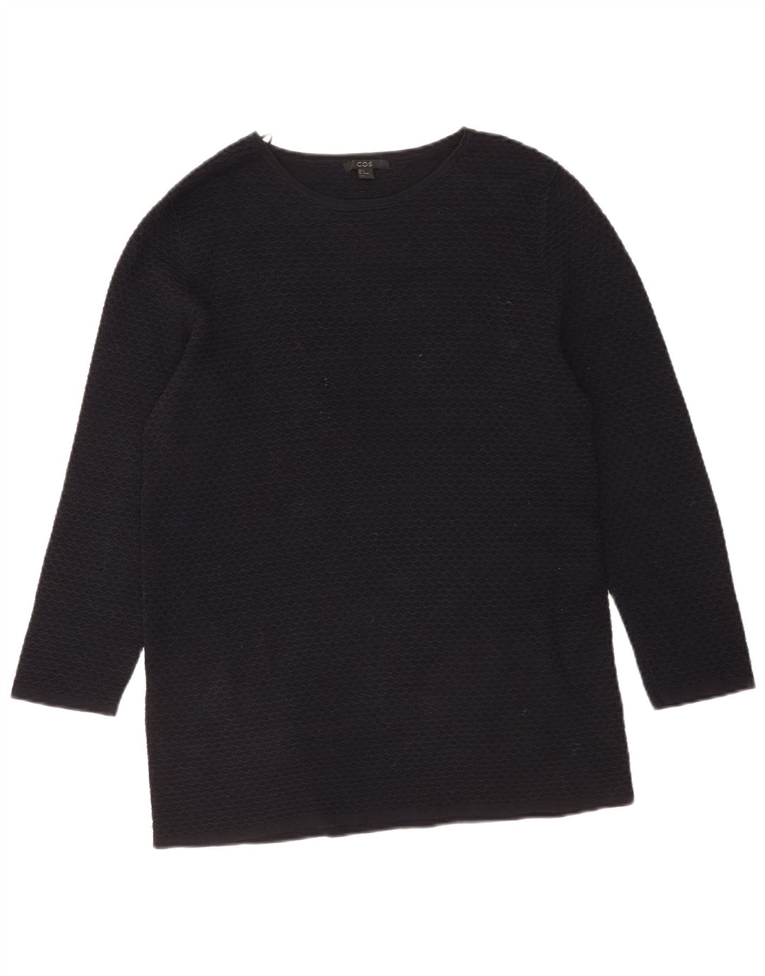 Cos Dame Top 3/4 ærme UK 10 Small Black Bomuld