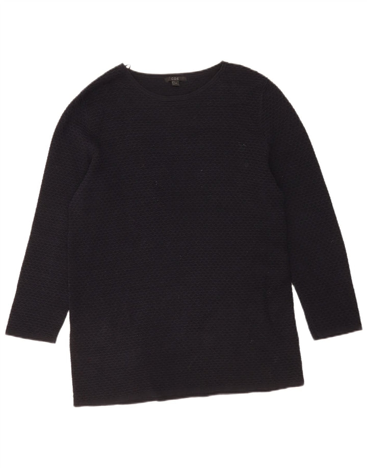 Cos Dame Top 3/4 ærme UK 10 Small Black Bomuld