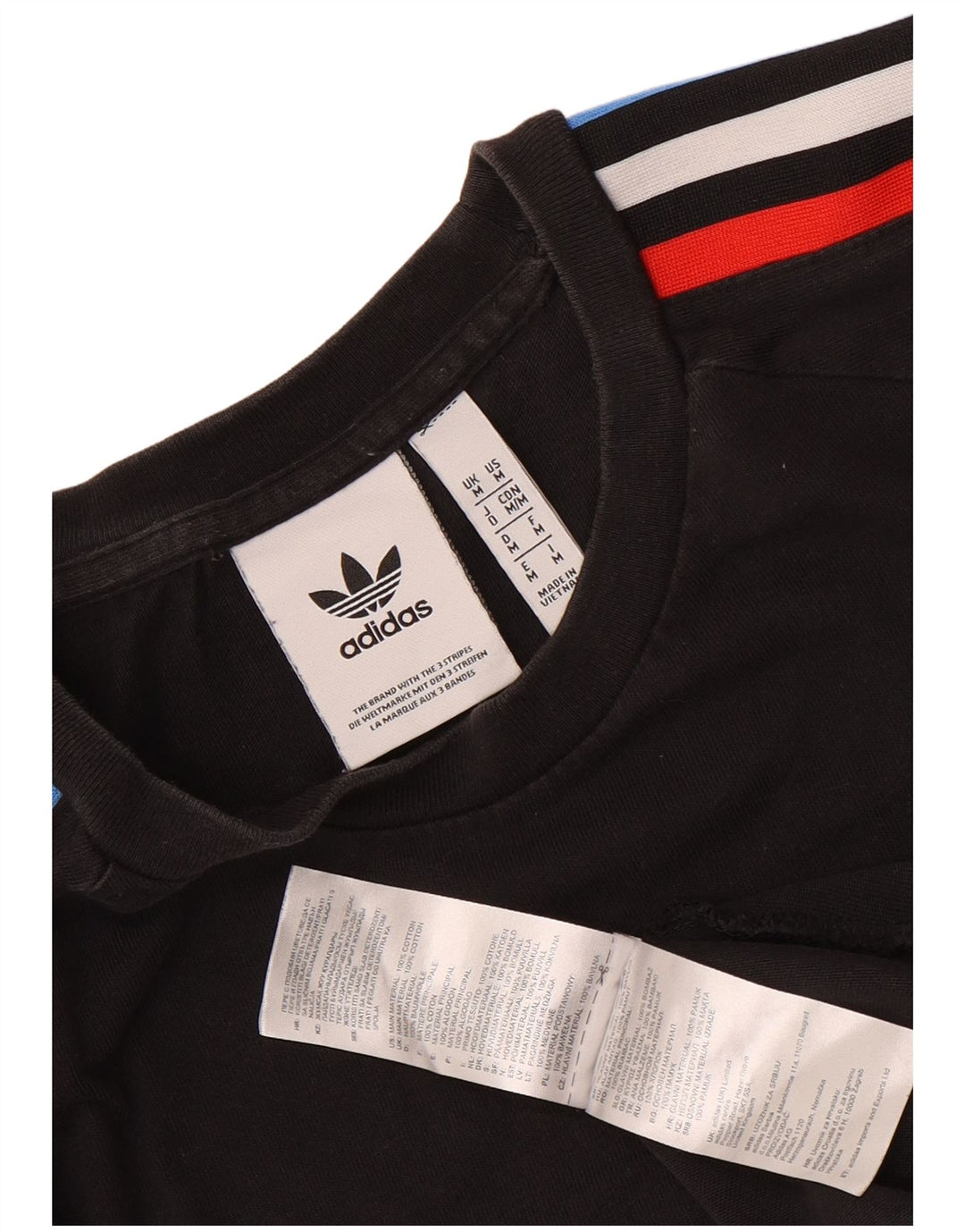 Adidas Herre grafisk T-shirt Top Medium Sort Bomuld
