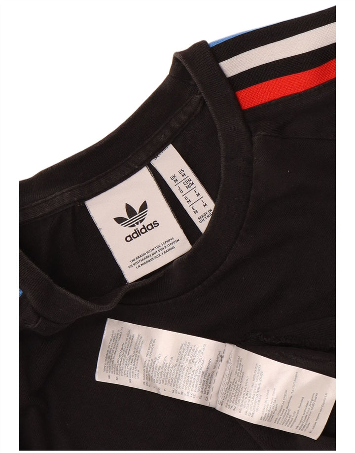 Adidas Herre grafisk T-shirt Top Medium Sort Bomuld