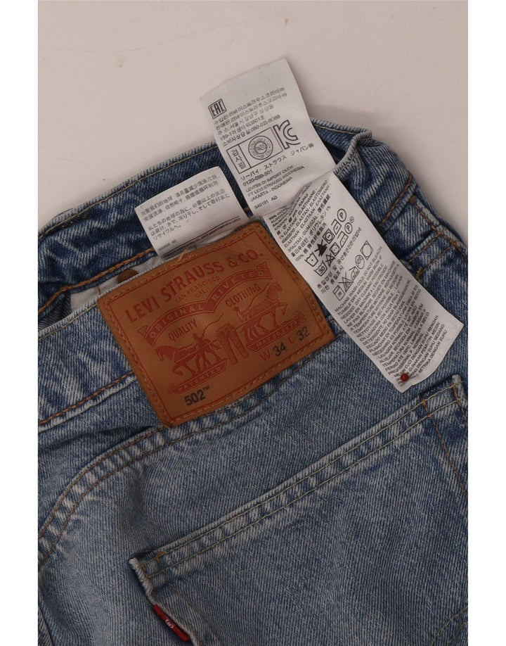 Levi's Herre 502 tilspidsede jeans W34 L32 blå bomuld