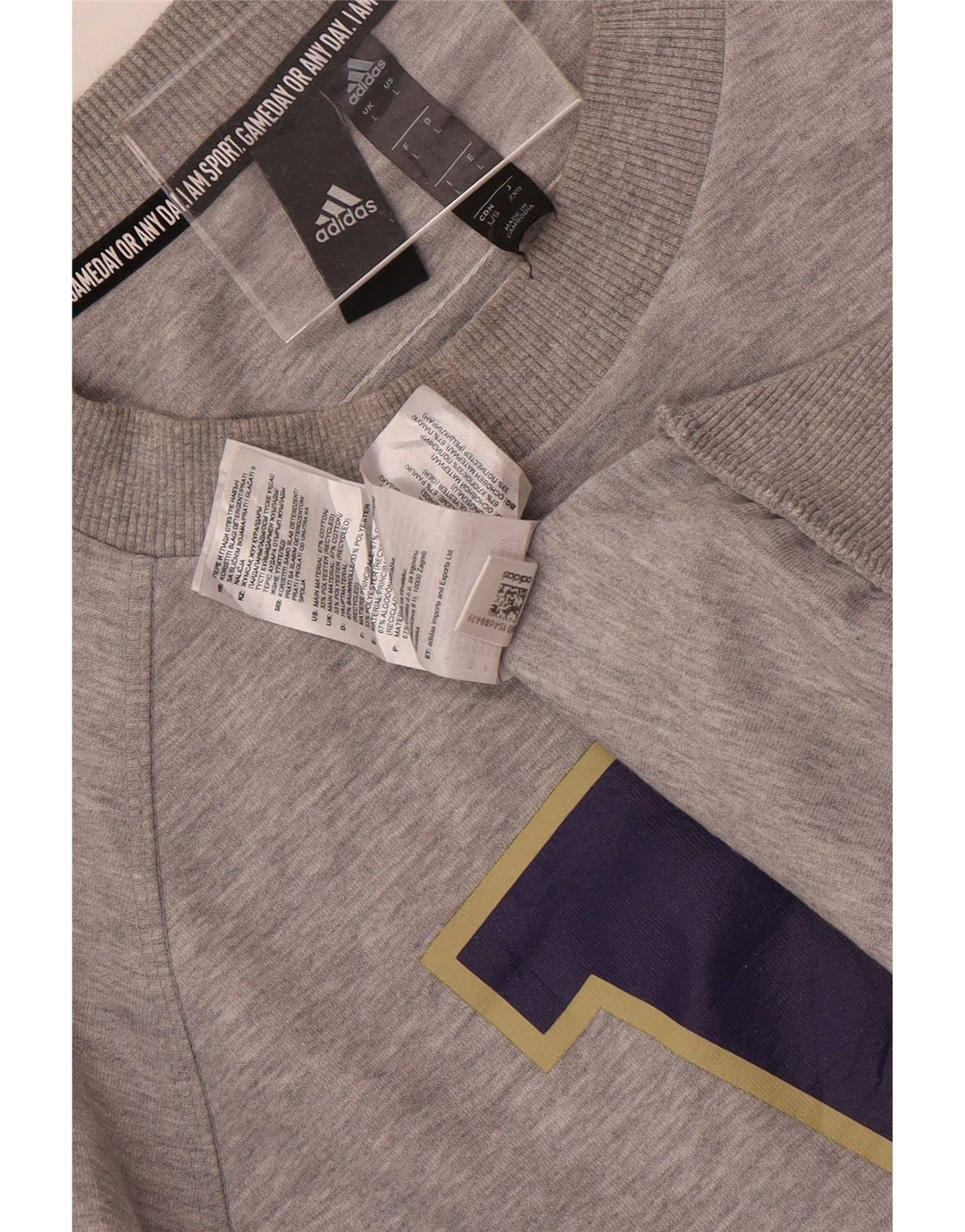 Adidas Herre Washington Huskies Grafisk Sweatshirt Jumper Stor Grå Bomuld