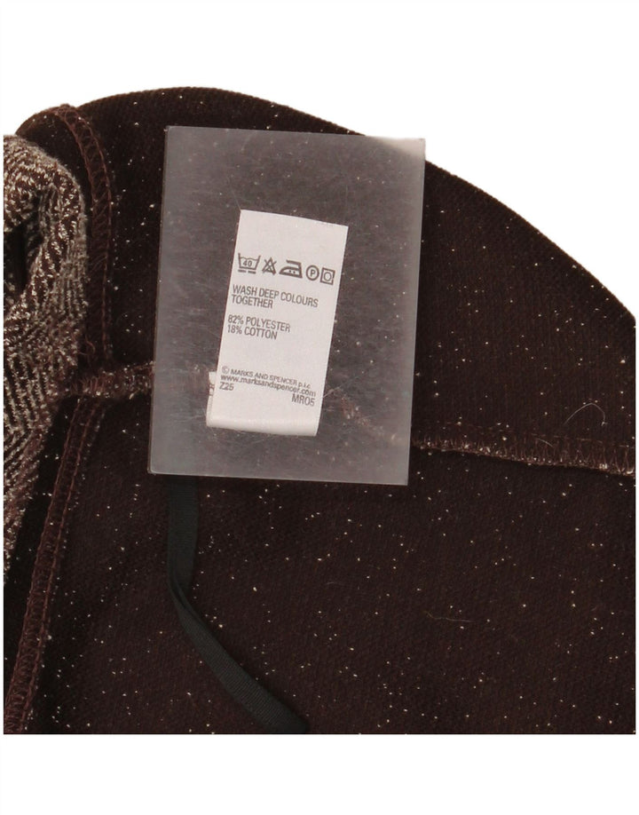 Marks & Spencer Midi-nederdel til kvinder UK 18 XL W36 brun sildebenspolyester