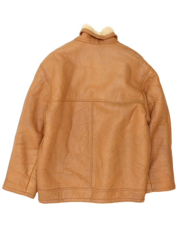 Vintage Herre Shearling Jacket UK 40 Large Brown