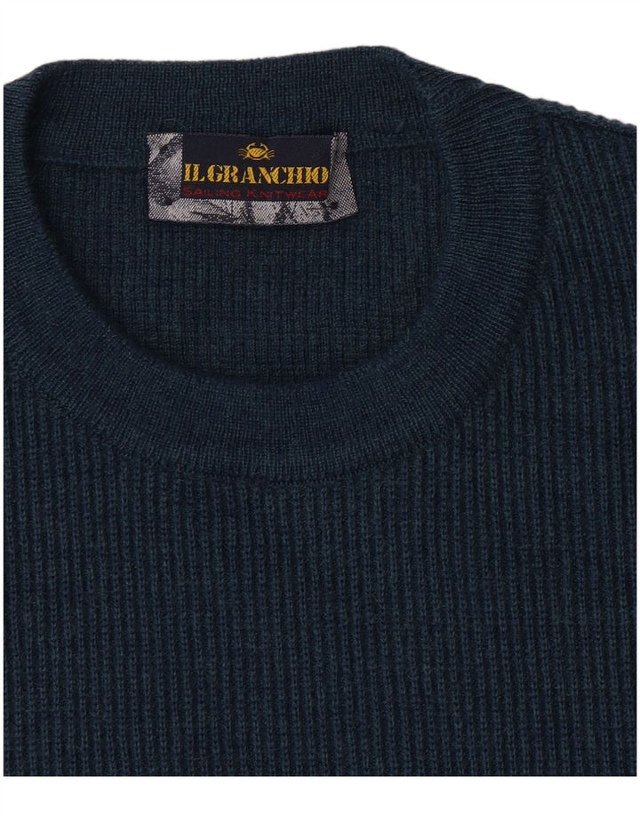 Il Granchio Herre Crew Neck Jumper Sweater Large Navy Blue