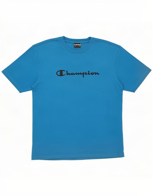 Champion Herre grafisk T-shirt Top Large Blue