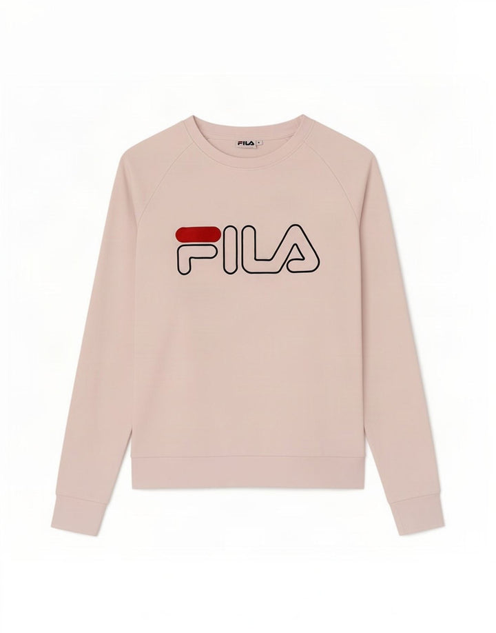 Fila Dame Grafisk Sweatshirt Jumper UK 14 Medium White