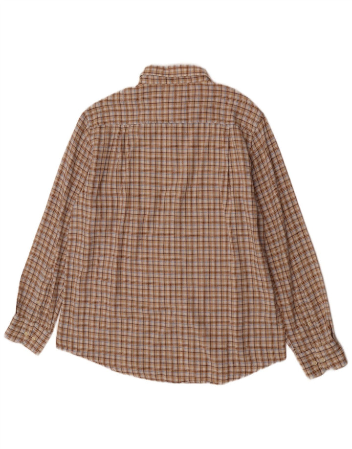 Charro Herre Flanellskjorte XL Beige Ternet Bomuld