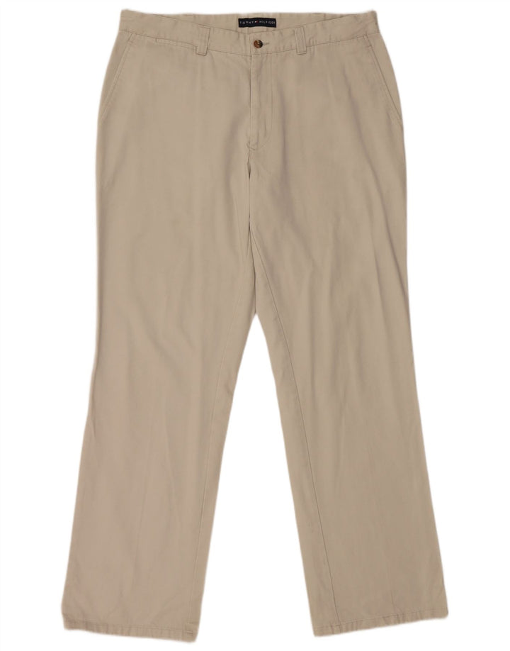 TOMMY HILFIGER Straight Chino-bukser til mænd W36 L32 Beige Bomuld