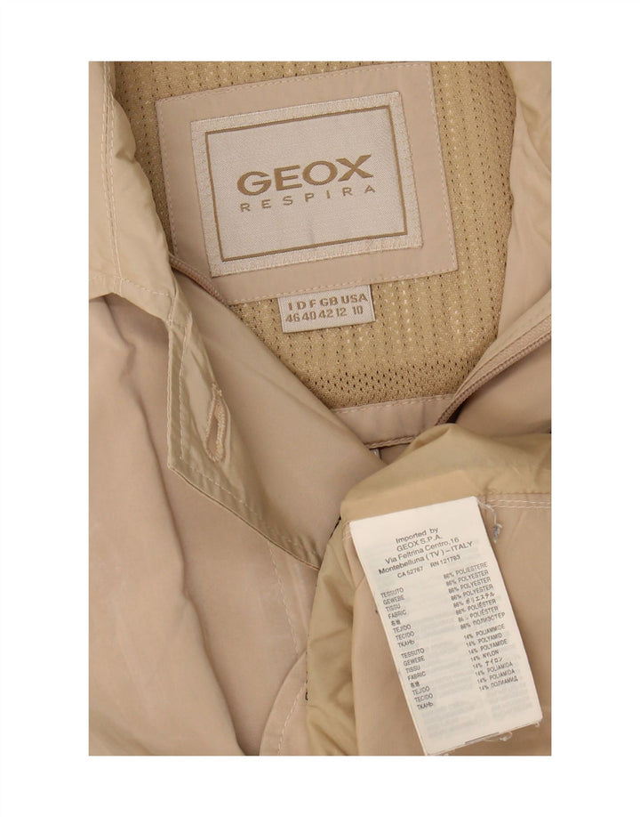 GEOX RESPIRA Womens 5 Button Blazer Jacket UK 12 Medium  Beige Polyester Vintage Geox Respira and Second-Hand Geox Respira from Messina Hembry 