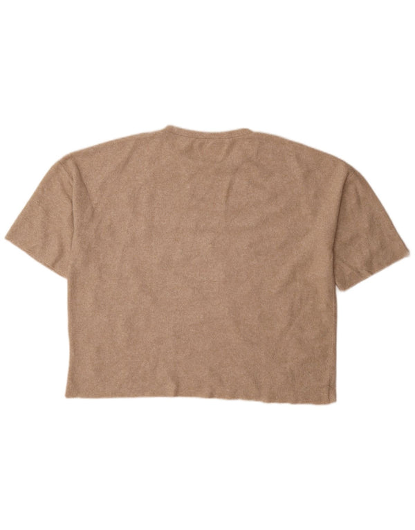 Zara Dame Trafaluc Oversized T-Shirt Top UK 10 Small Beige