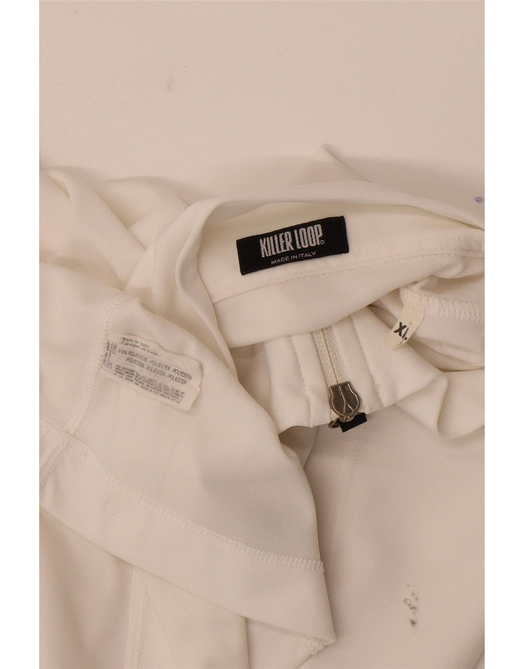 Killer Loop Herre Zip Neck T-Shirt Top XL Hvid Polyester