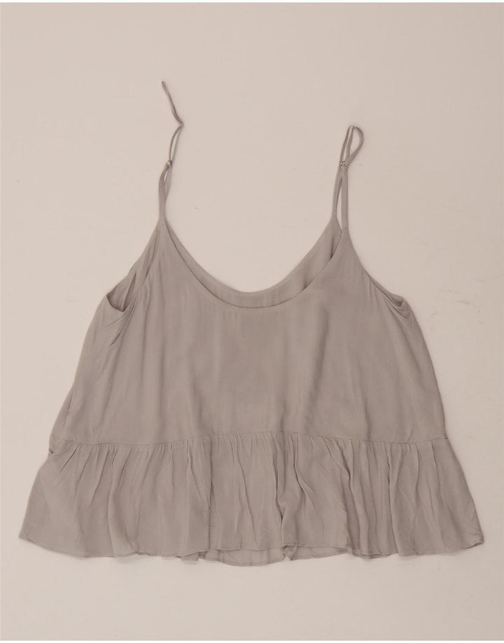 Topshop Dame Cami Top UK 10 Small Grå Viscose