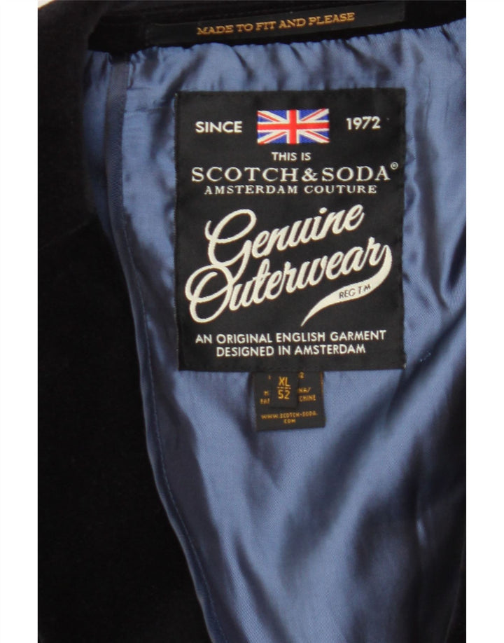 SCOTCH & SODA Herre Velvet 2 Button Blazer Jacket IT 52 XL Sort Bomuld