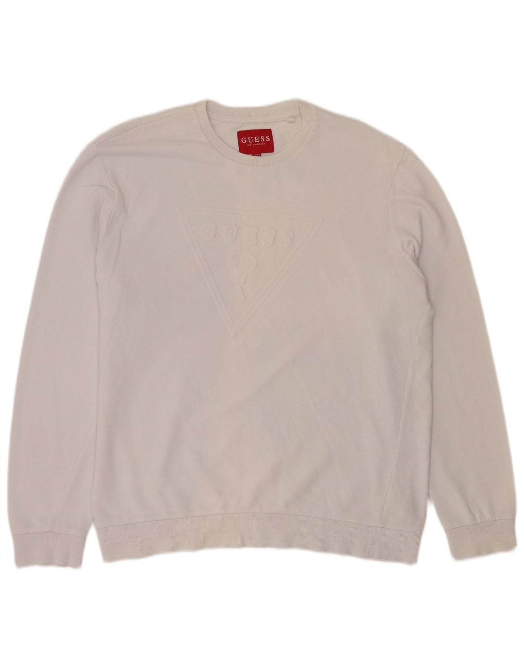 Guess Herre grafisk sweatshirt XL Off White Bomuld