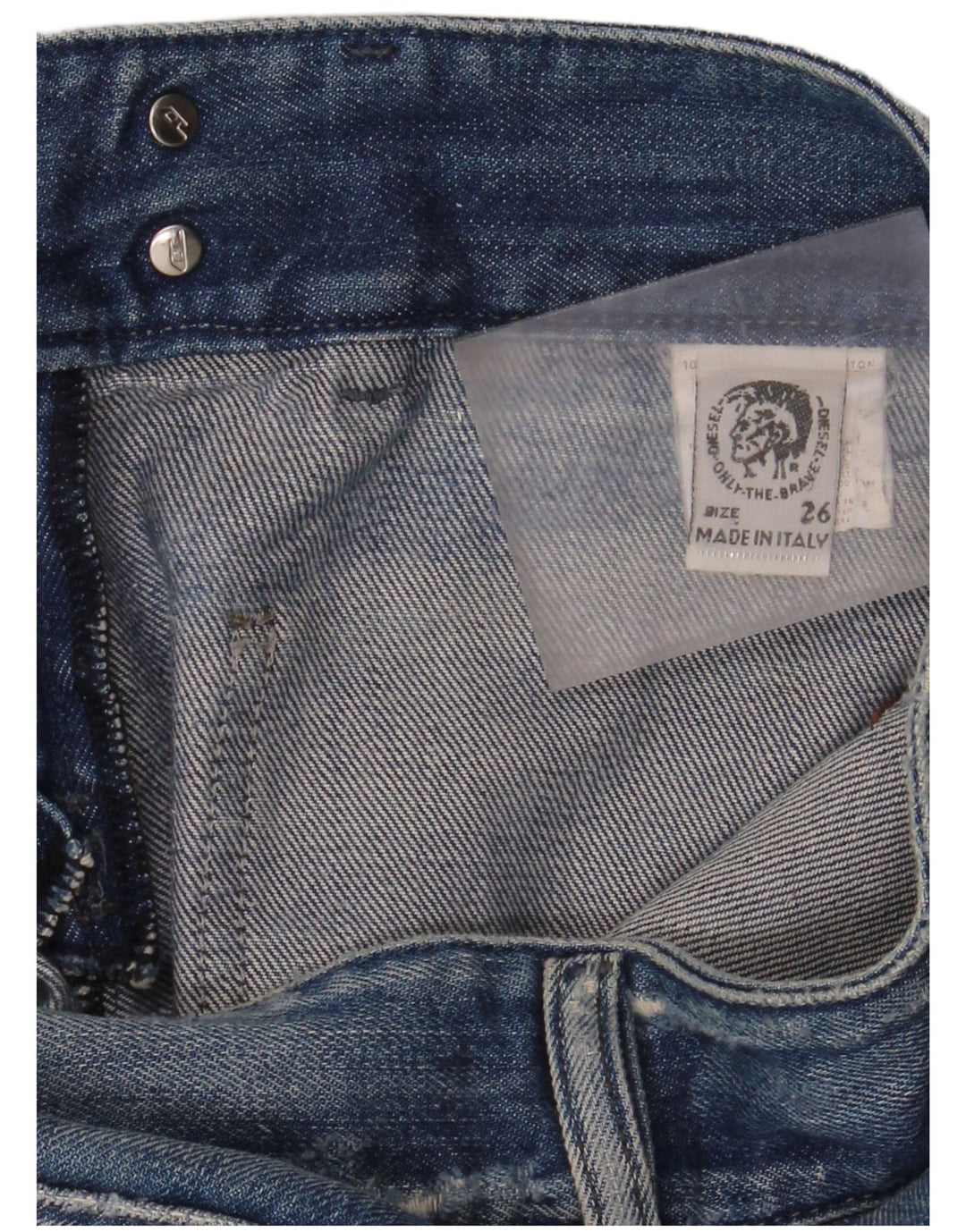 Diesel Dame Distressed Bootcut Jeans W26 L32 Blå Bomuld