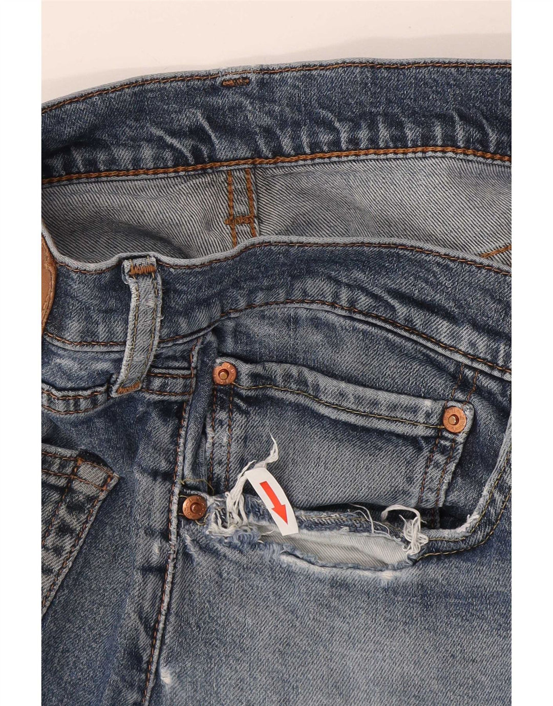 Levi's Herre 512 Distressed Slim Tapered Jeans W34 L32 Blå Bomuld