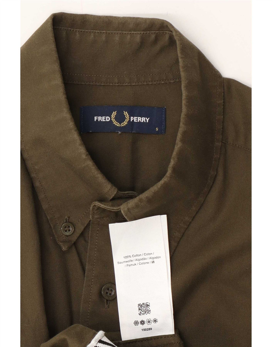 Fred Perry Herreskjorte lille Khaki Bomuld