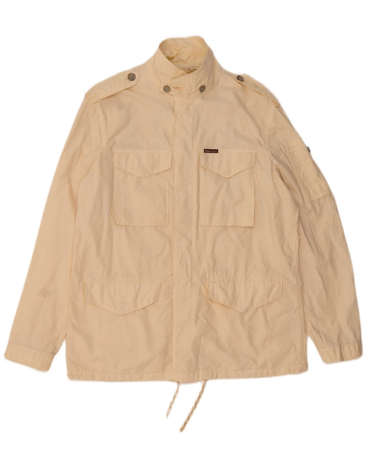 Marlboro Classics Herre Utility Jacket UK 42 XL Beige Bomuld