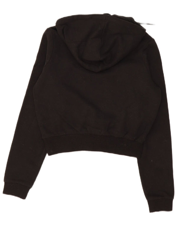 Fila Womens Crop Oversized hættetrøje Jumper UK 10 Small Black Bomuld