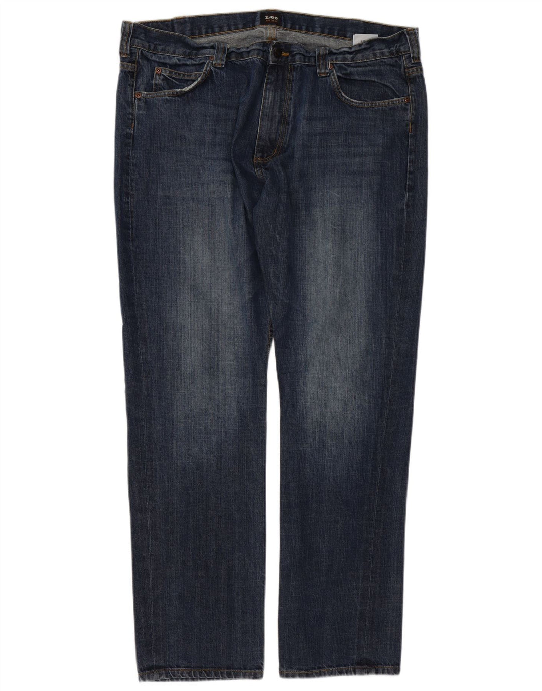 LEE Herre Kent Straight Jeans W40 L34 Marineblå Bomuld
