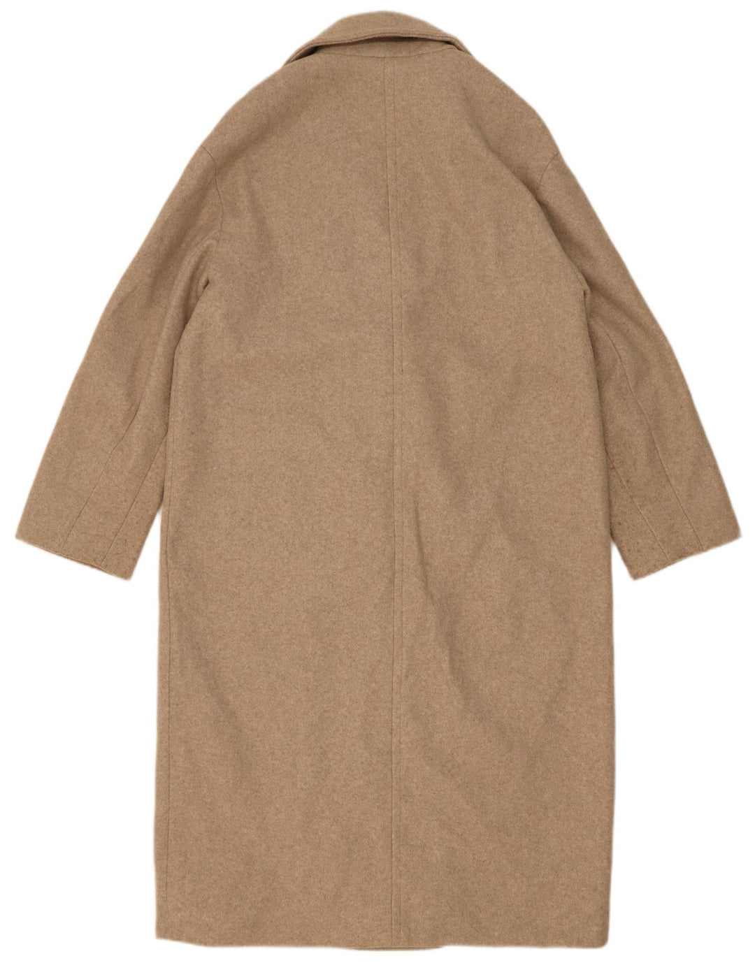 Zara Dame Oversized Dobbeltradet Frakke UK 6 XS Beige Polyester