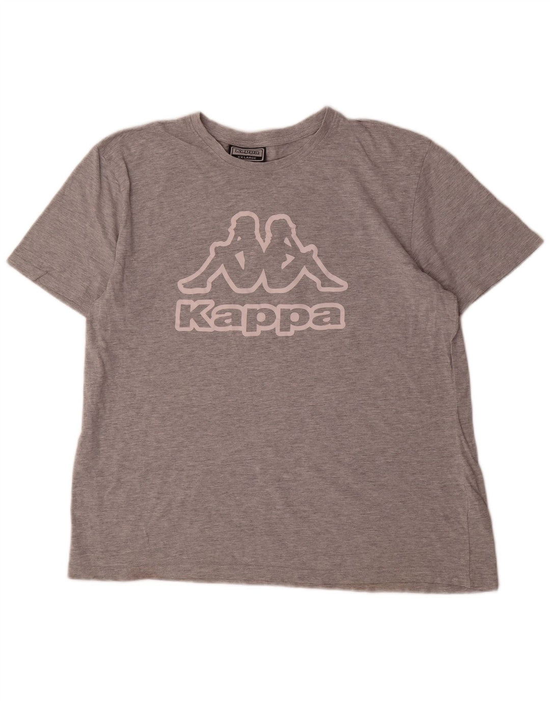 Kappa Herre Grafisk T-Shirt Top 2XL Grå Bomuld