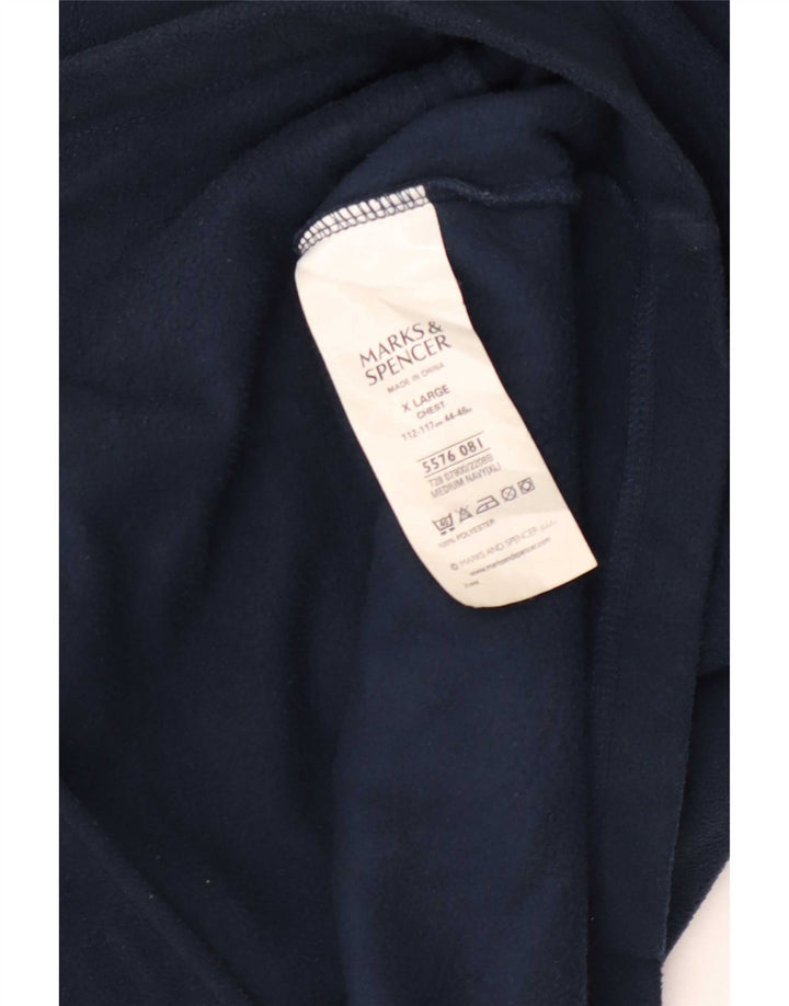Marks & Spencer Herre Fleecejakke UK 42 XL Navy Blue Polyester