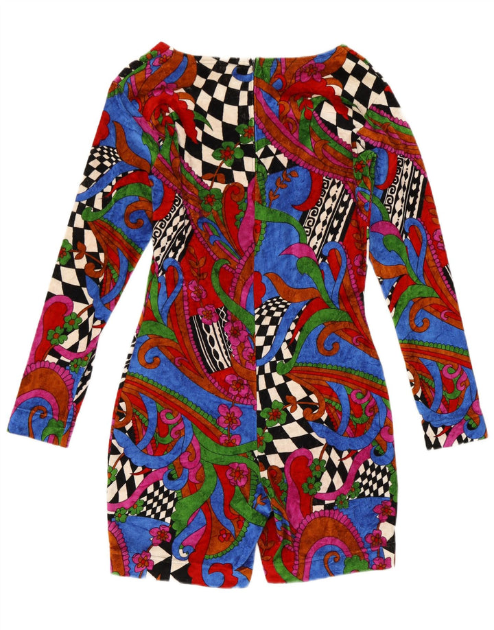 Vintage Dame Velour Playsuit UK 12 Medium Multicolored Paisley