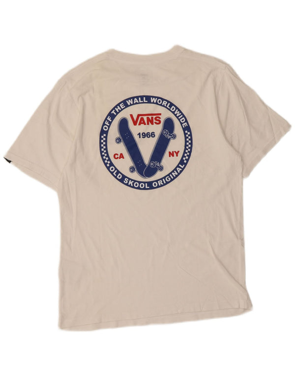 Vans Boys Classic Fit Grafisk T-Shirt Top 14-15 år XL Hvid Bomuld
