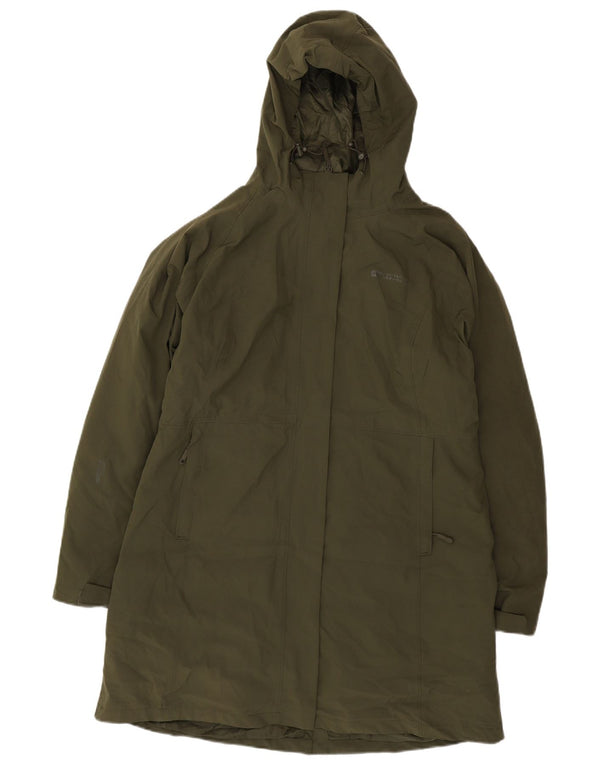 Mountain Warehouse Dame Hætte Polstret Frakke UK 16 Stor Khaki Nylon