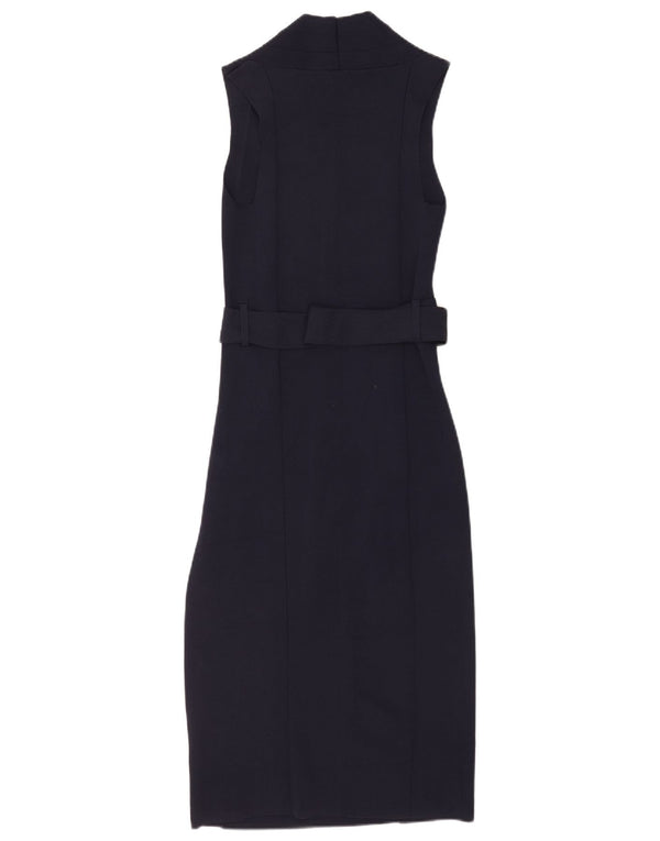 Reiss Womens Sleeveless Bodycon Dress UK 8 Small Navy Blue Viscose