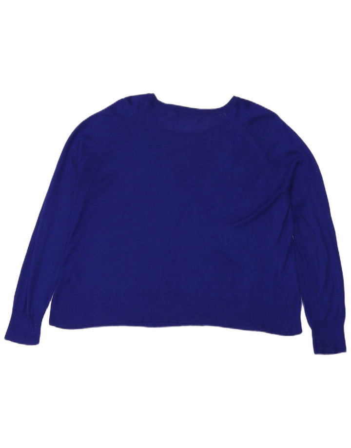 Zara Dame Oversized Bluse Top UK 14 Medium Blue Viscose