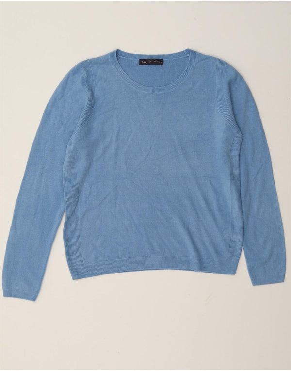 Marks & Spencer Dame Boat Neck Jumper Sweater UK 12 Medium Blue Acryl