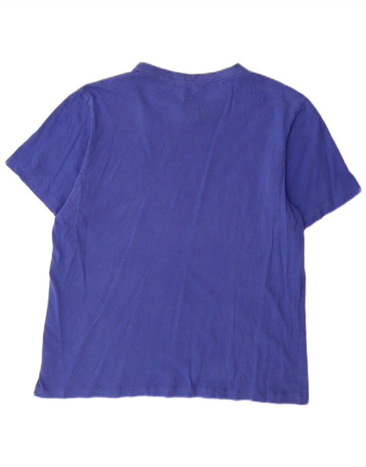 Nike Dame T-Shirt Top UK 16 Stor Blå Bomuld