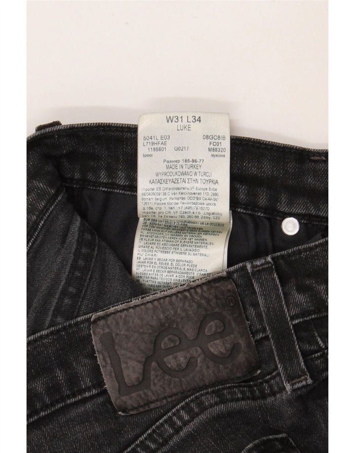 LEE Dame Luke Slim Jeans W31 L34 Sort Bomuld