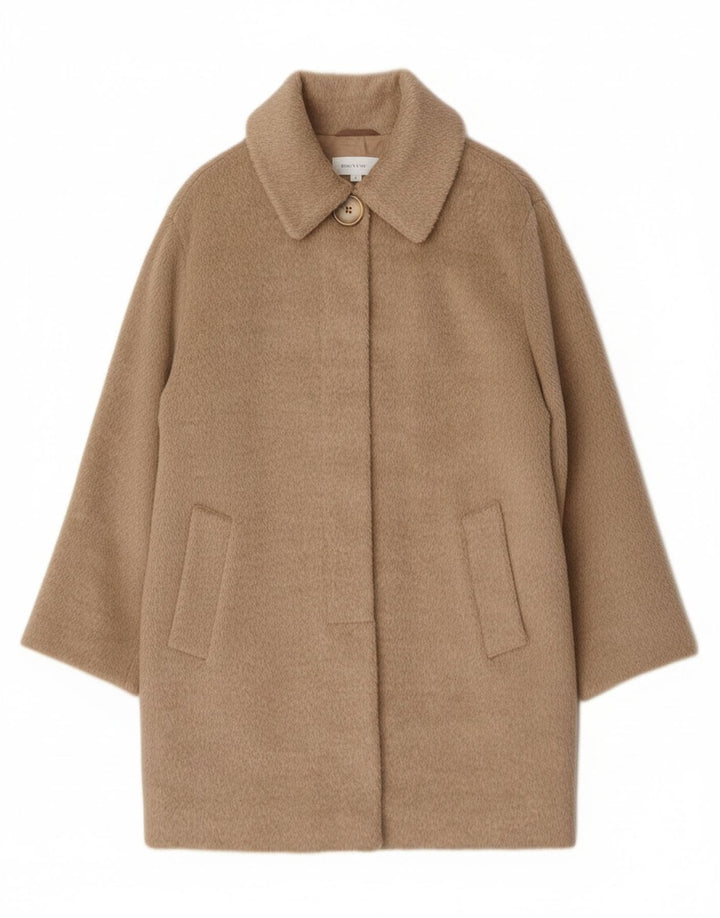 Vintage oversize overfrakke til kvinder UK 12 Medium Beige Uld