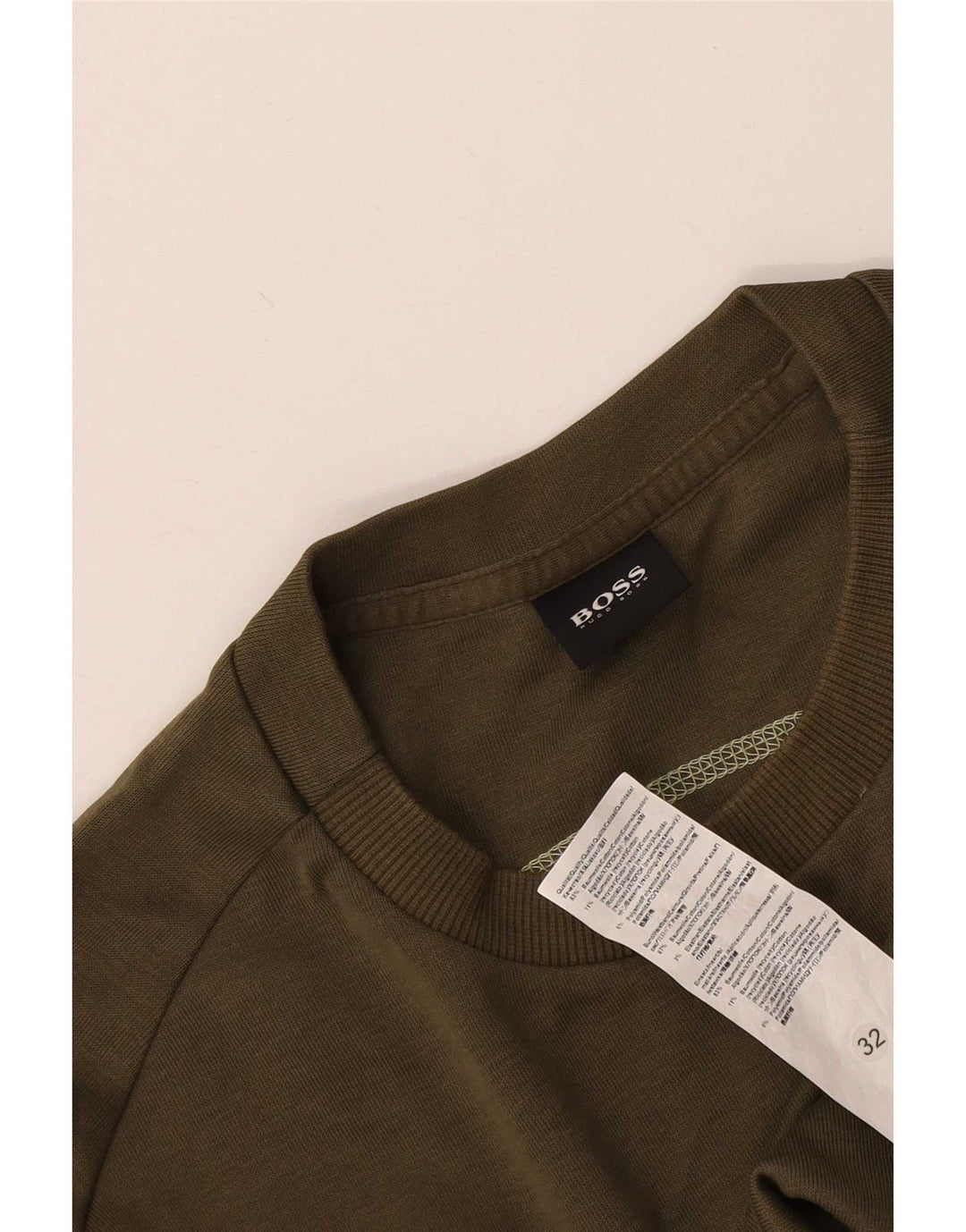 Hugo Boss Herre grafisk sweatshirt Jumper Medium Khaki Bomuld