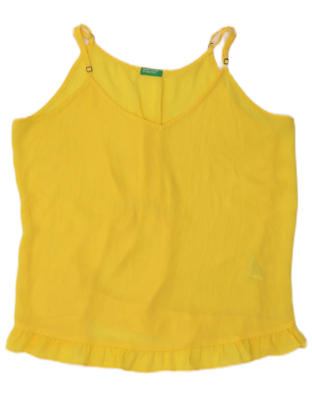 Benetton Dame Cami Top UK 16 Stor Gul Polyester