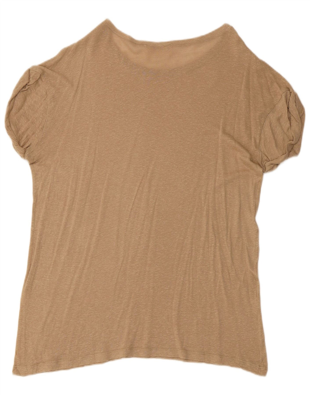 Zara Dame T-Shirt Top UK 14 Stor Beige Flecked