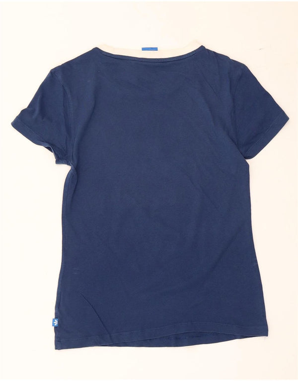 Adidas Dame Grafisk T-Shirt Top UK 8 Small Navy Blue