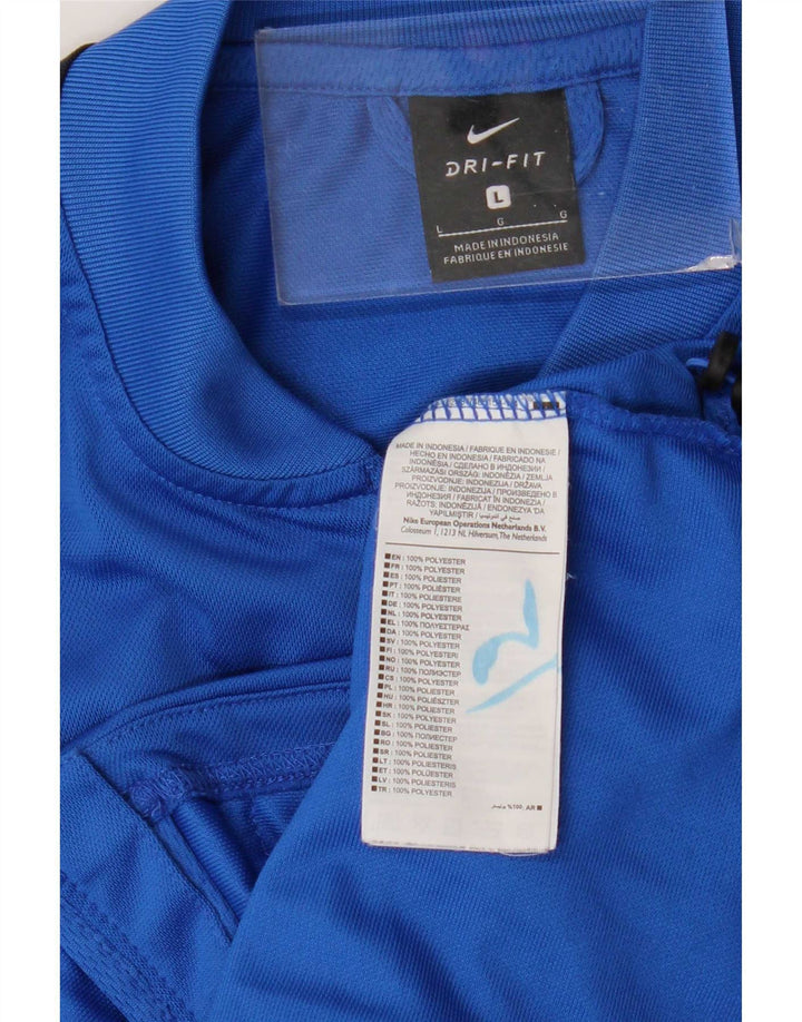 Nike Herre Dri Fit Grafisk træningsdragt Topjakke Stor Blå Colourblock