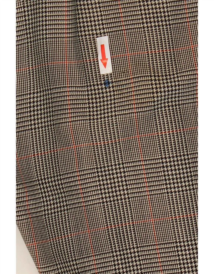 Zara Dame Bootcut Suit Bukser EU 38 Small W28 L32 Grå Houndstooth Uld