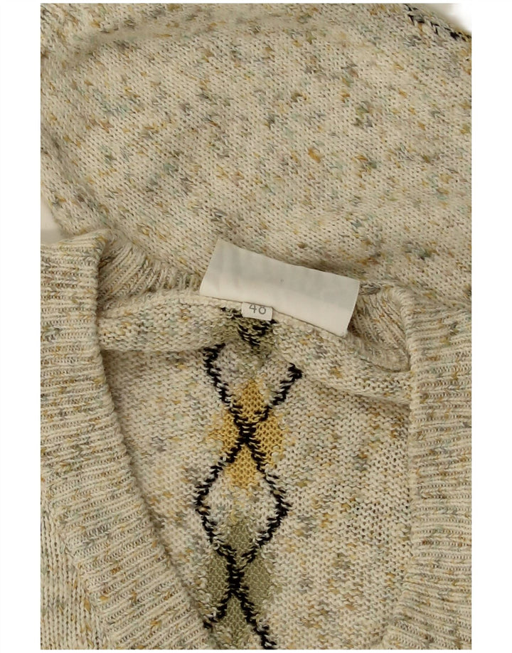 SEVRES Herre V-hals sweater IT 48 Medium Beige Argyle/Diamant Bomuld